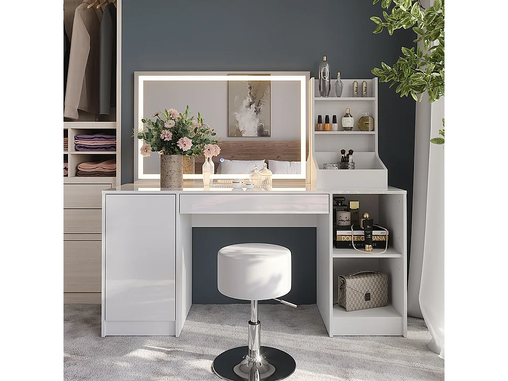 Tocador blanco/blanco alto brillo 158.2x50.1x76 sherry