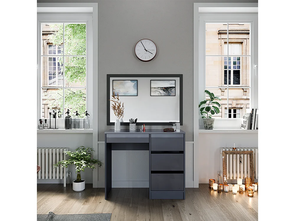 Coiffeuse anthracite 90x40x75 sherry