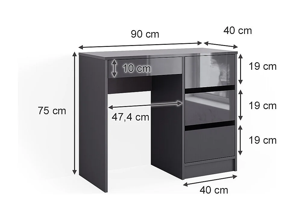 Vanity anthracite 90x40x75 sherry