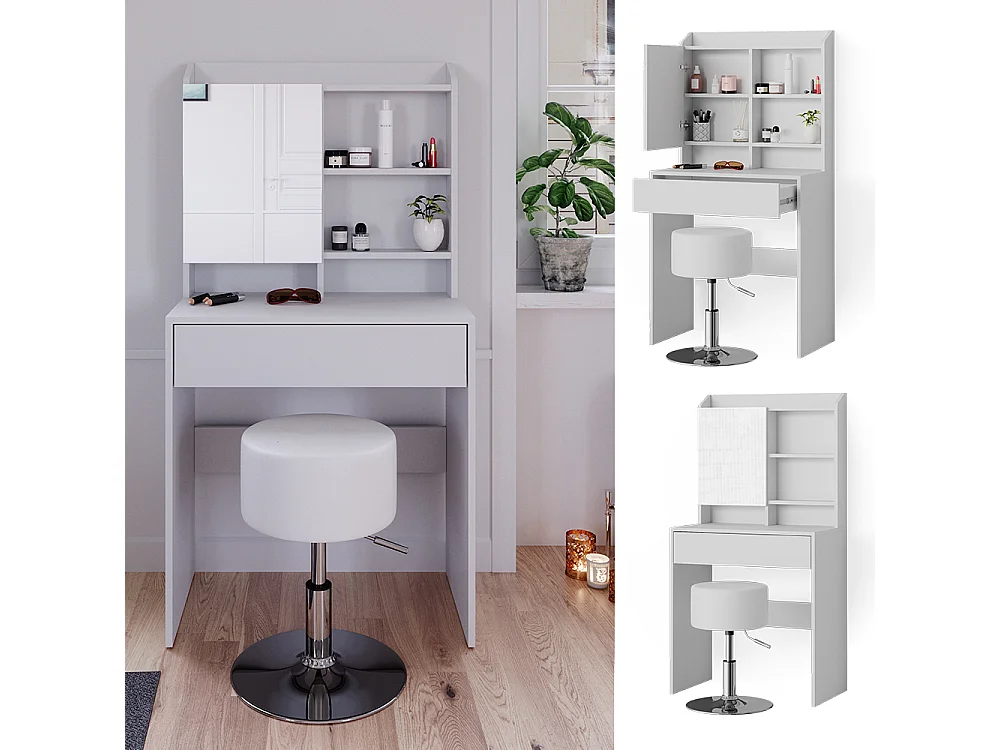 Coiffeuse blanc 70x40x136 laura