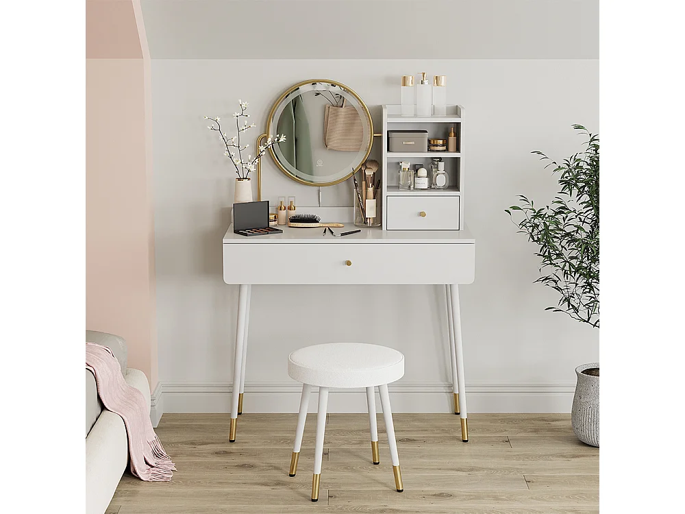 Coiffeuse blanc 90x40x130 mirela