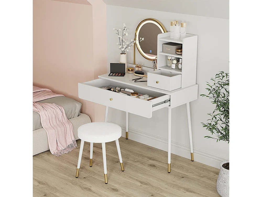 Coiffeuse blanc 90x40x130 mirela