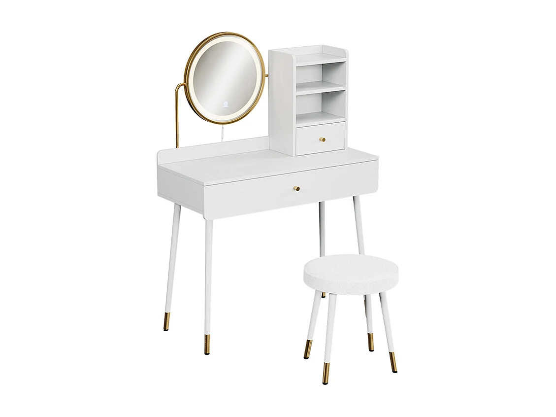 Vanity table white 90x40x130 mirela