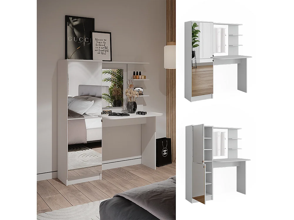 coiffeuse  blanc 123x33x141.2 jasmin