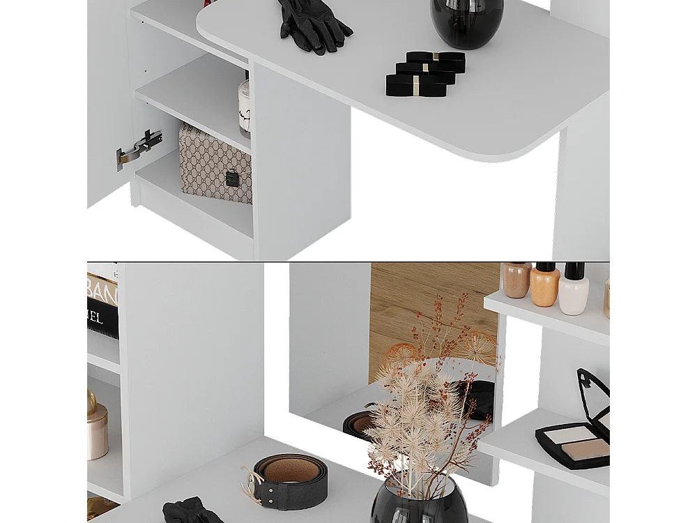 coiffeuse  blanc 123x33x141.2 jasmin