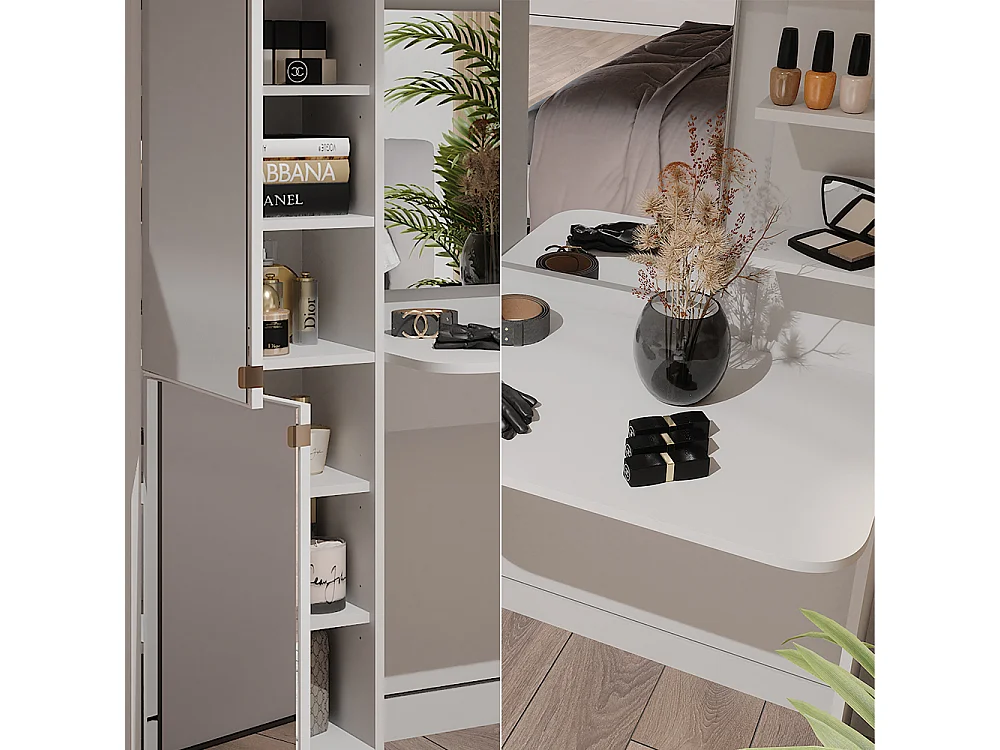 Frisørbord  hvid 123x33x141.2 jasmin