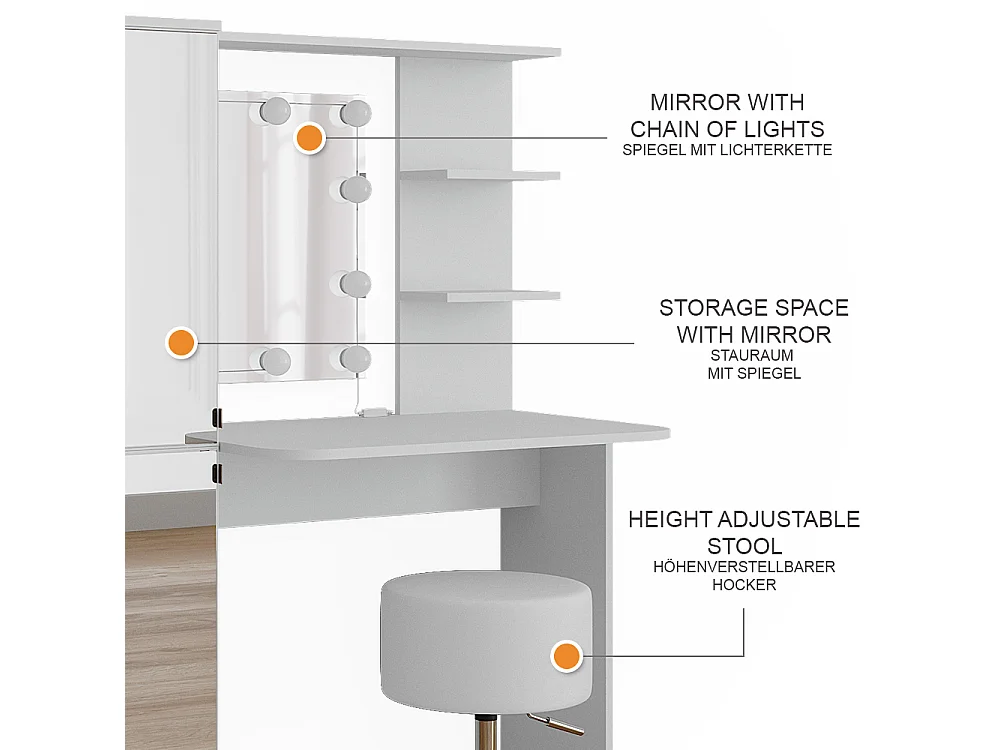 Tocador blanco 123x33x141.2