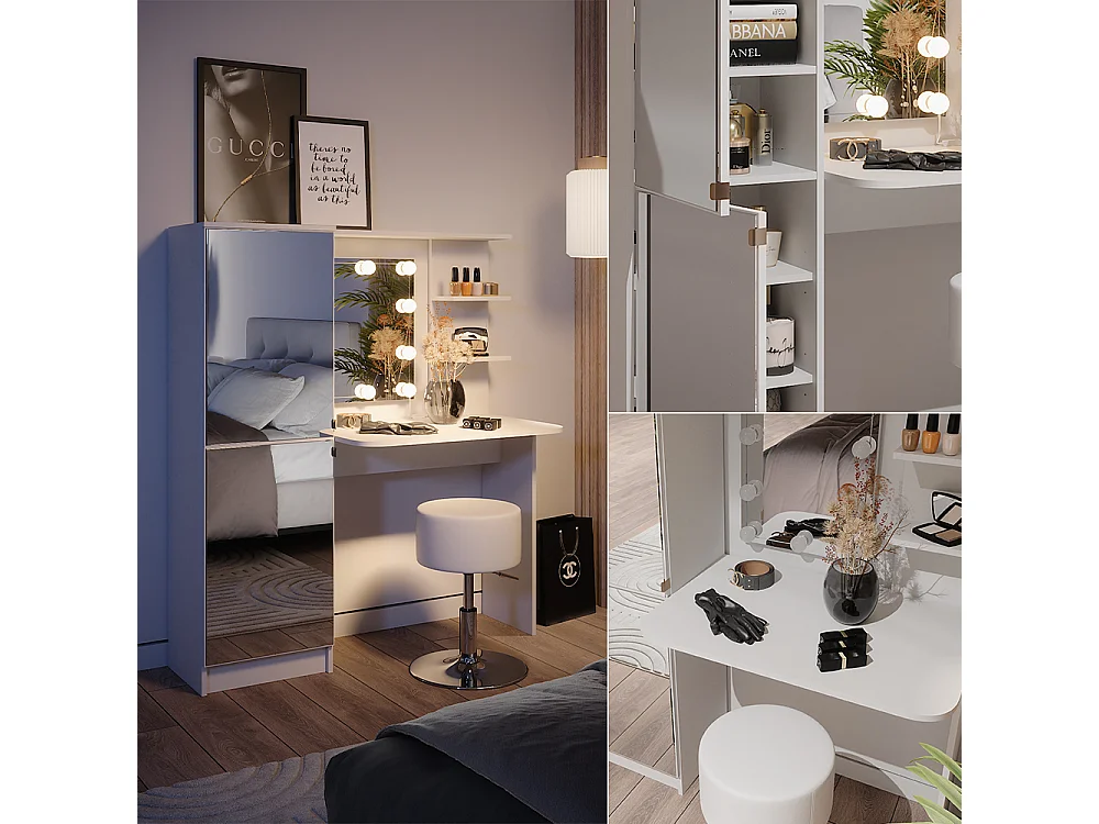 Coiffeuse blanc 123x33x141.2