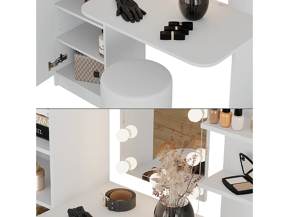 Coiffeuse blanc 123x33x141.2