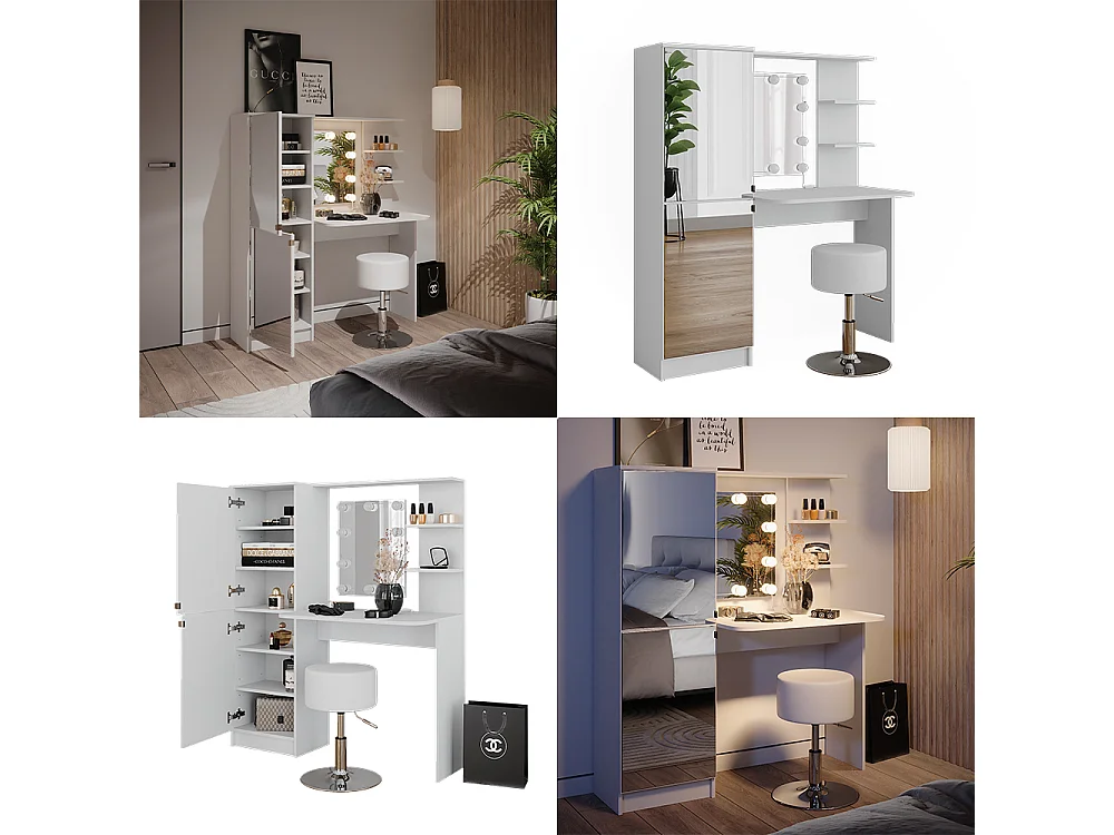 Coiffeuse blanc 123x33x141.2