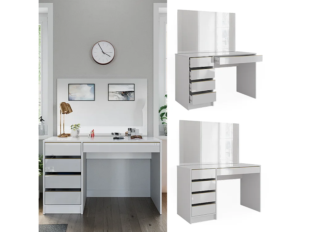 Coiffeuse blanc/or 120x55x75 sherry