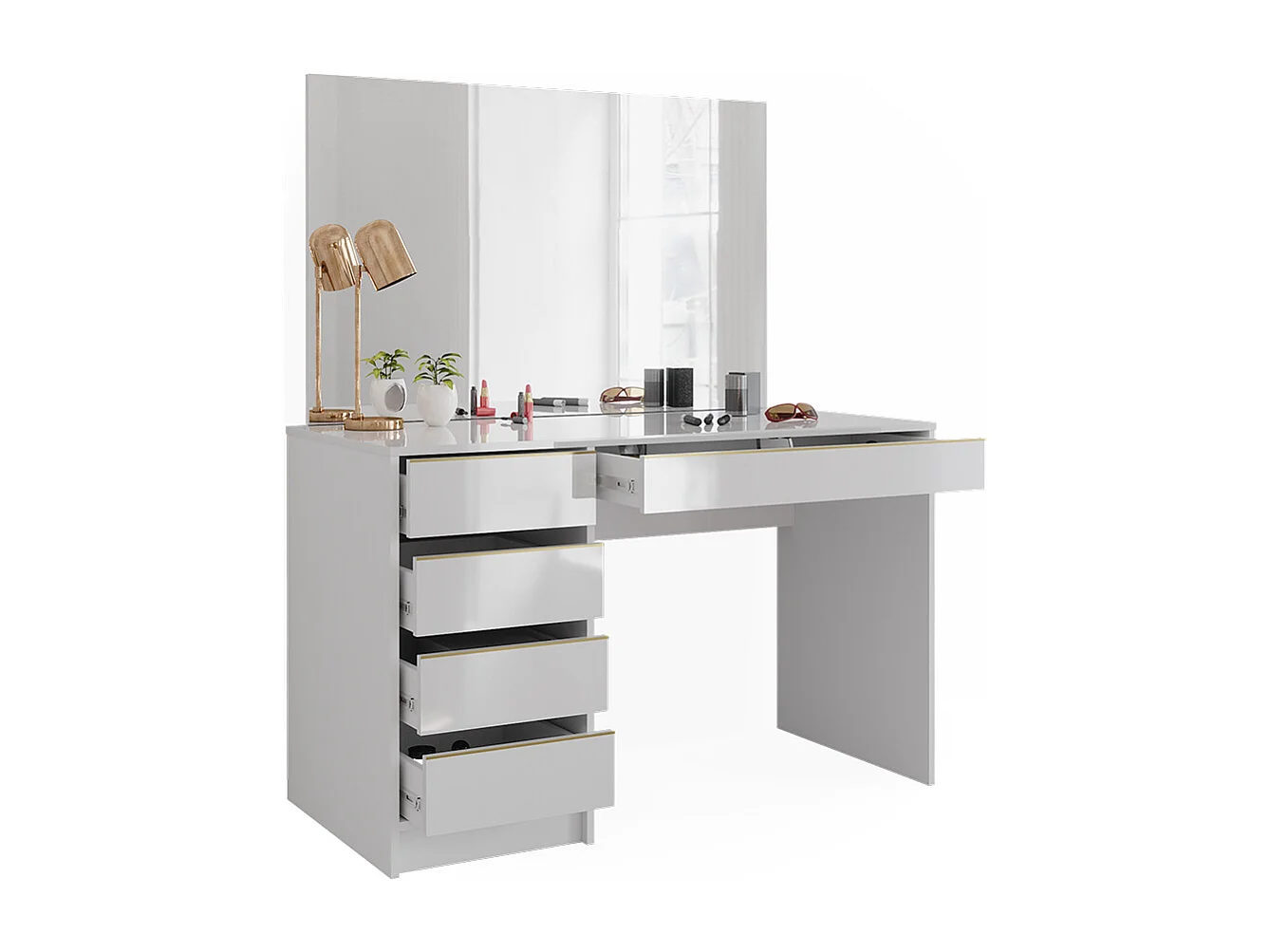 Coiffeuse blanc/or 120x55x75 sherry