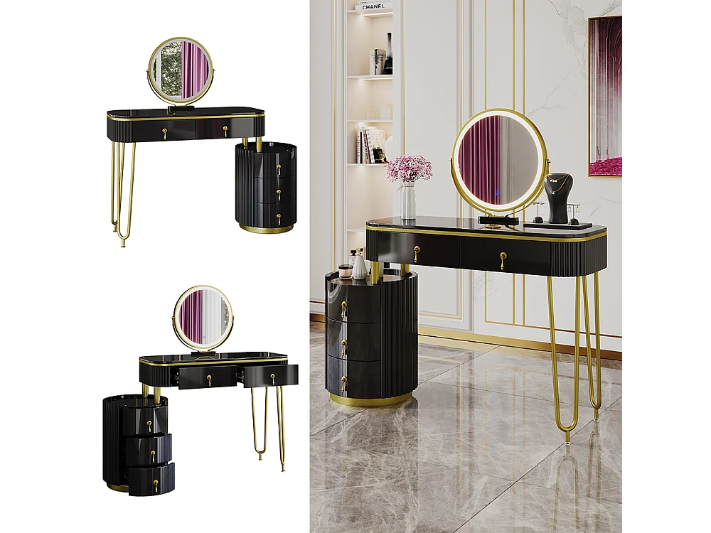 Tocador negro 100x40x79 charlène