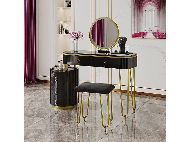 Coiffeuse noir 100x40x79 charlène