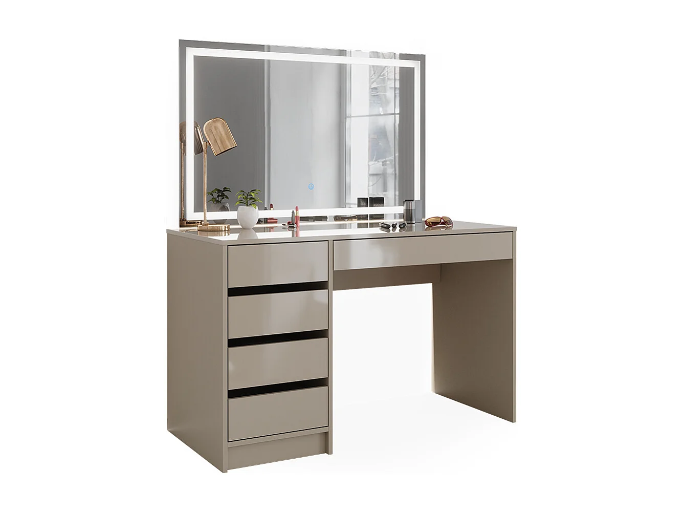 Dressing table greige high gloss 120x55x75 sherry