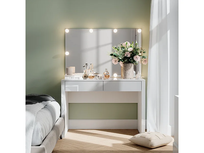 Kaptafel wit hoogglans/wit 110x50x75.5 annabelle