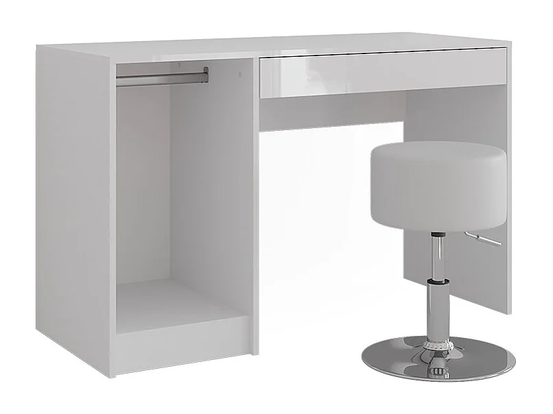 Schminktisch weiß/weiß hochglanz 119.8x50.1x76 sherry