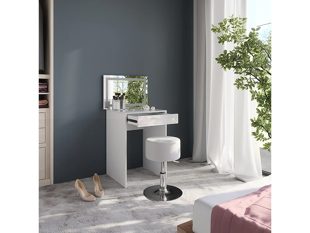 Coiffeuse blanc/blanc brillant 51.4x50.1x76 sherry