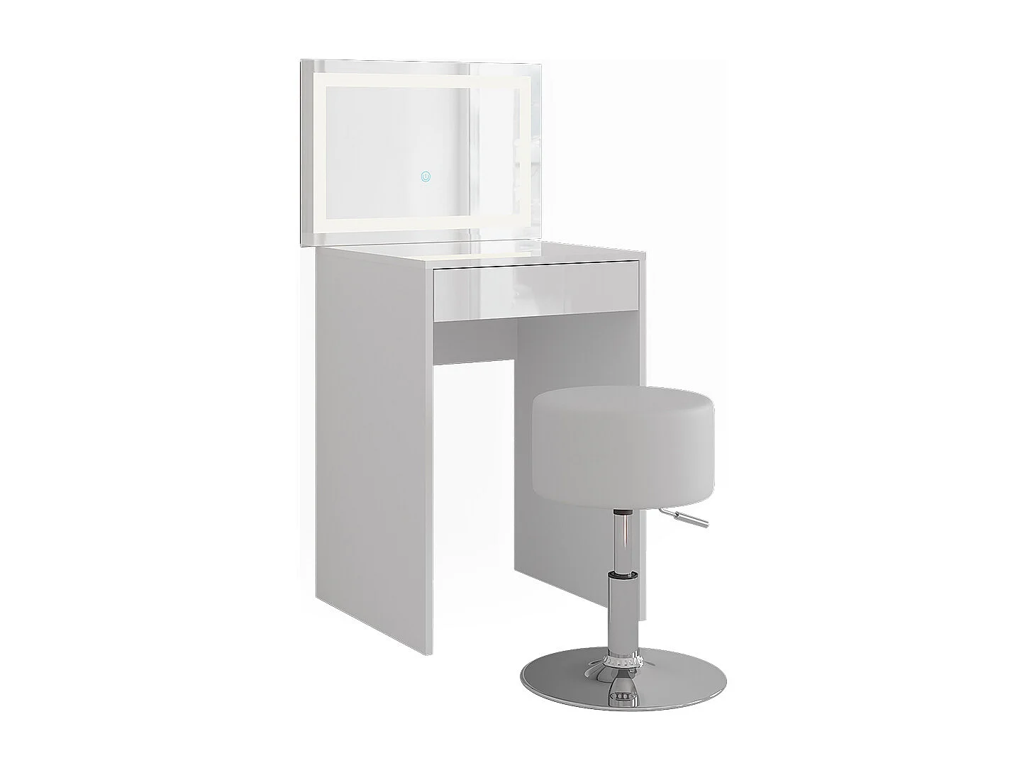 Schminktisch weiß/weiß hochglanz 51.4x50.1x76 sherry