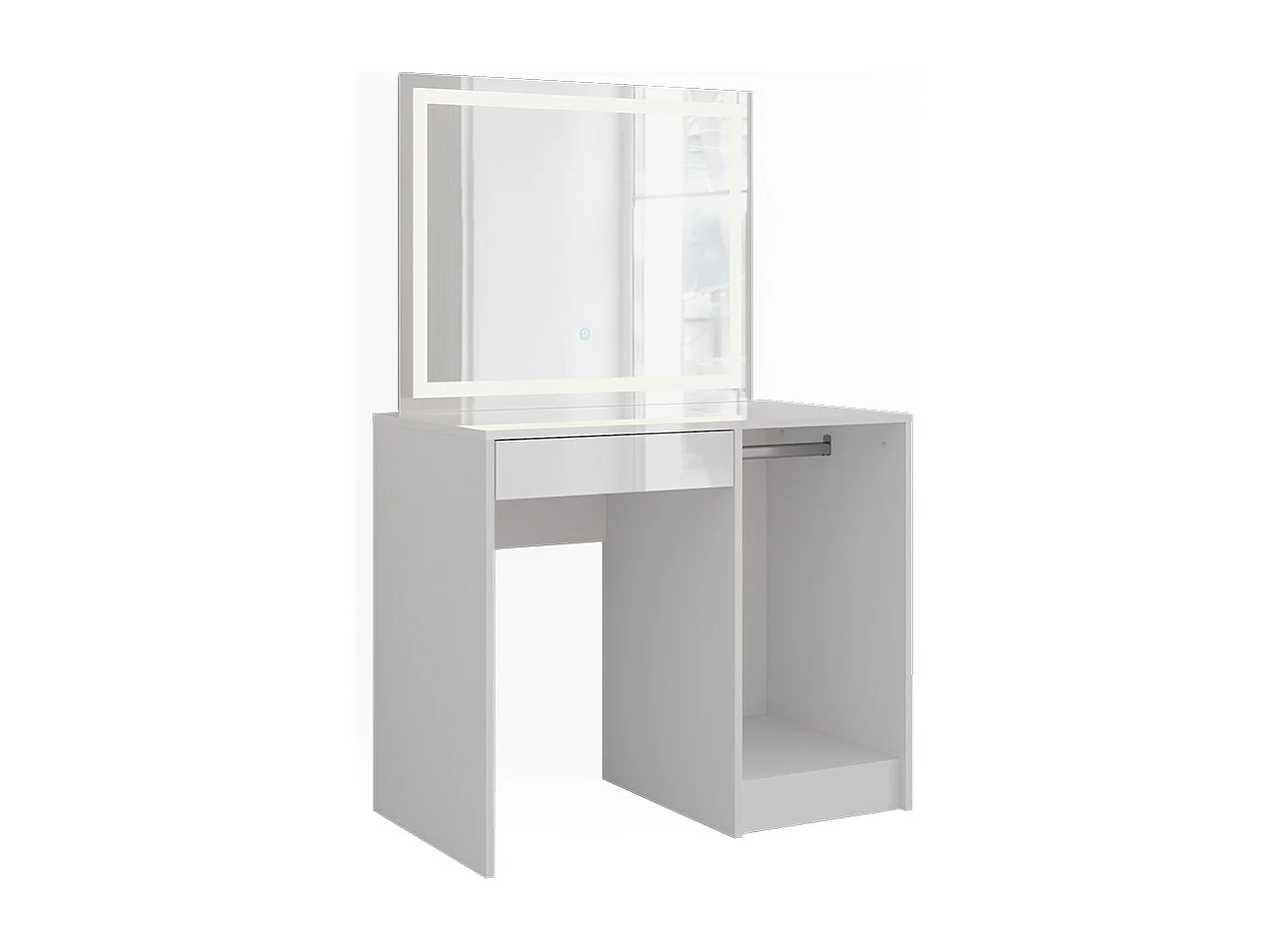 Schminktisch weiß/weiß hochglanz 89.8x50.1x76 sherry