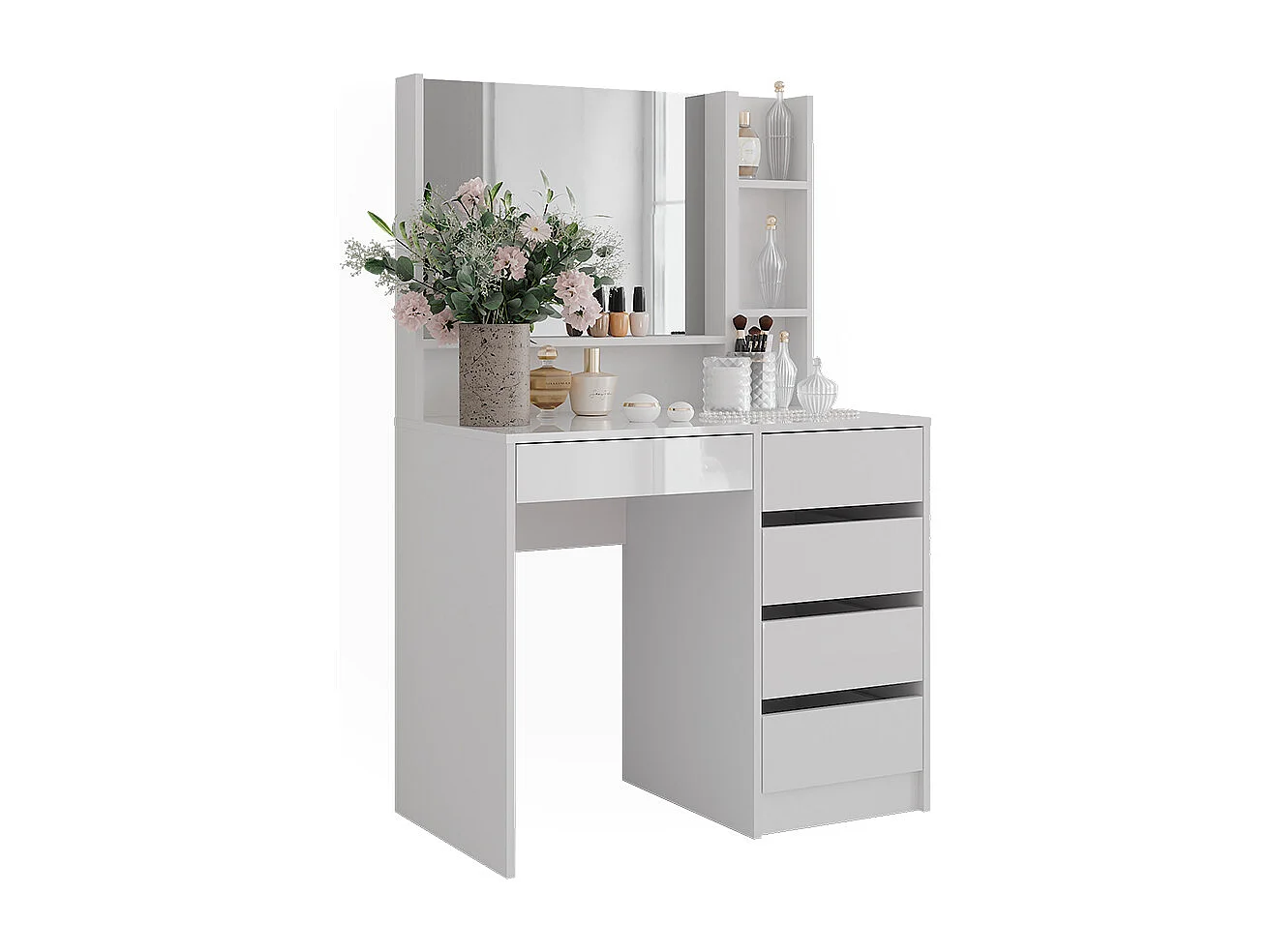 Kaptafel wit/wit hoogglans 89.8x50.1x76 sherry