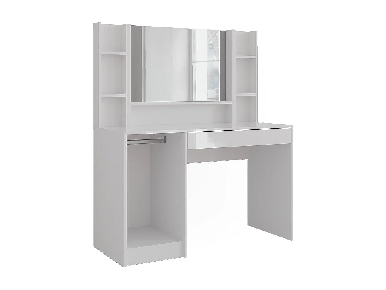 Schminktisch weiß/weiß hochglanz 119.8x50.1x76 sherry