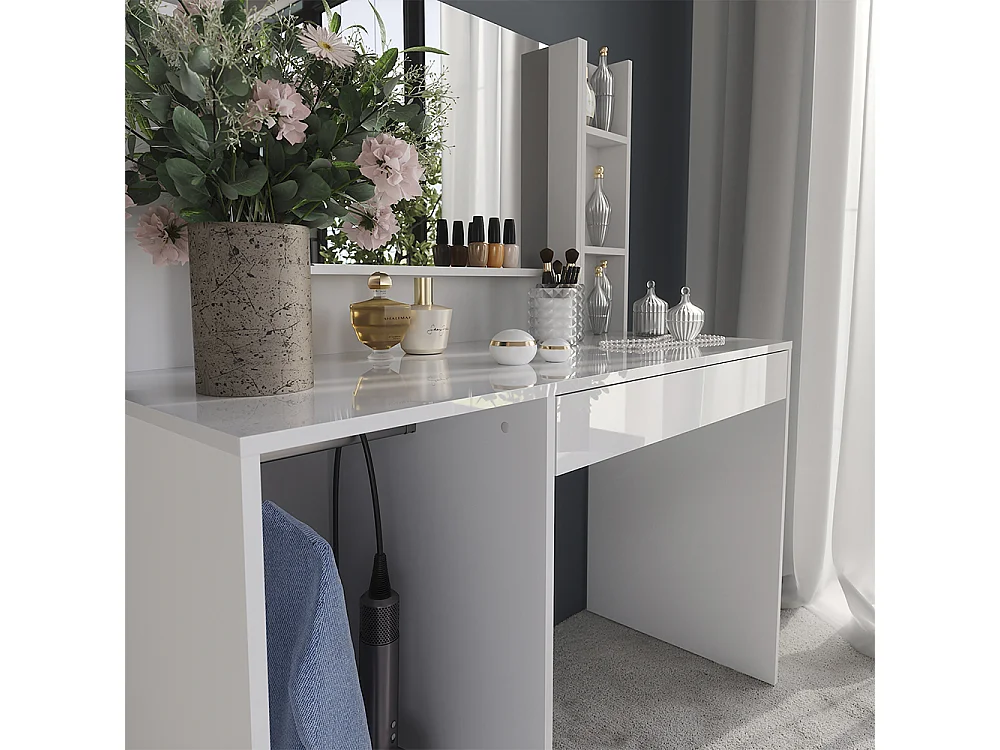 Tocador blanco/blanco alto brillo 119.8x50.1x76 sherry