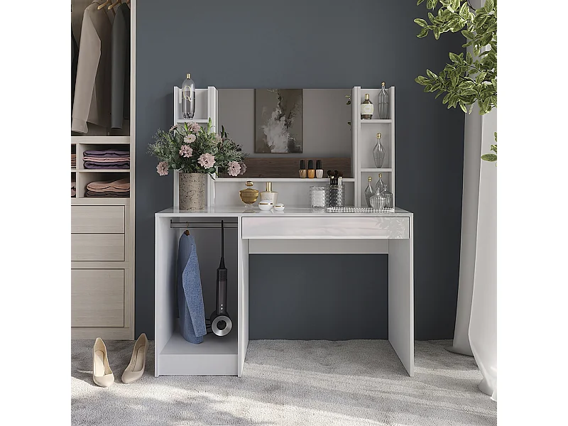 Coiffeuse blanc/blanc brillant 119.8x50.1x76 sherry