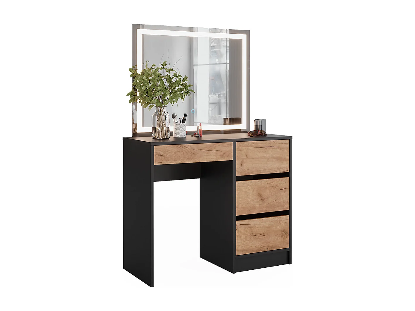 Tocador antracita/roble dorado 90x40x75 sherry