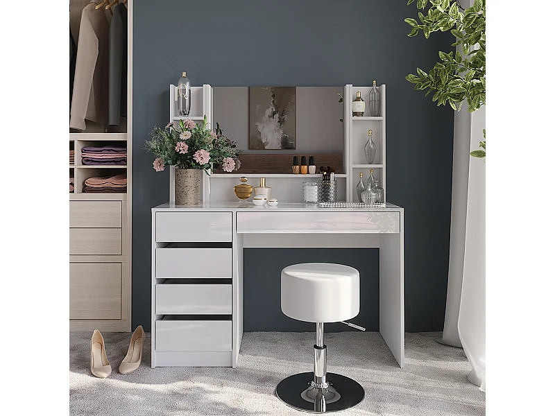 Coiffeuse blanc/blanc brillant 119.8x50.1x76 sherry