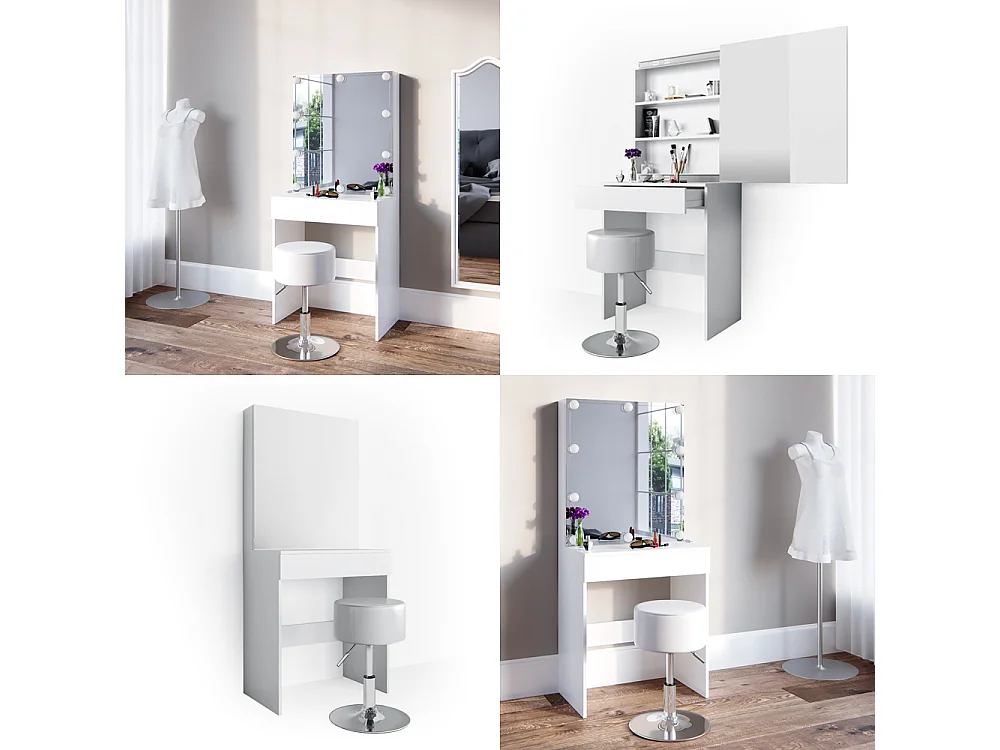 Coiffeuse blanc 68x42x155 melle