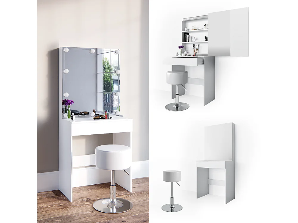 Coiffeuse blanc 68x42x155 melle