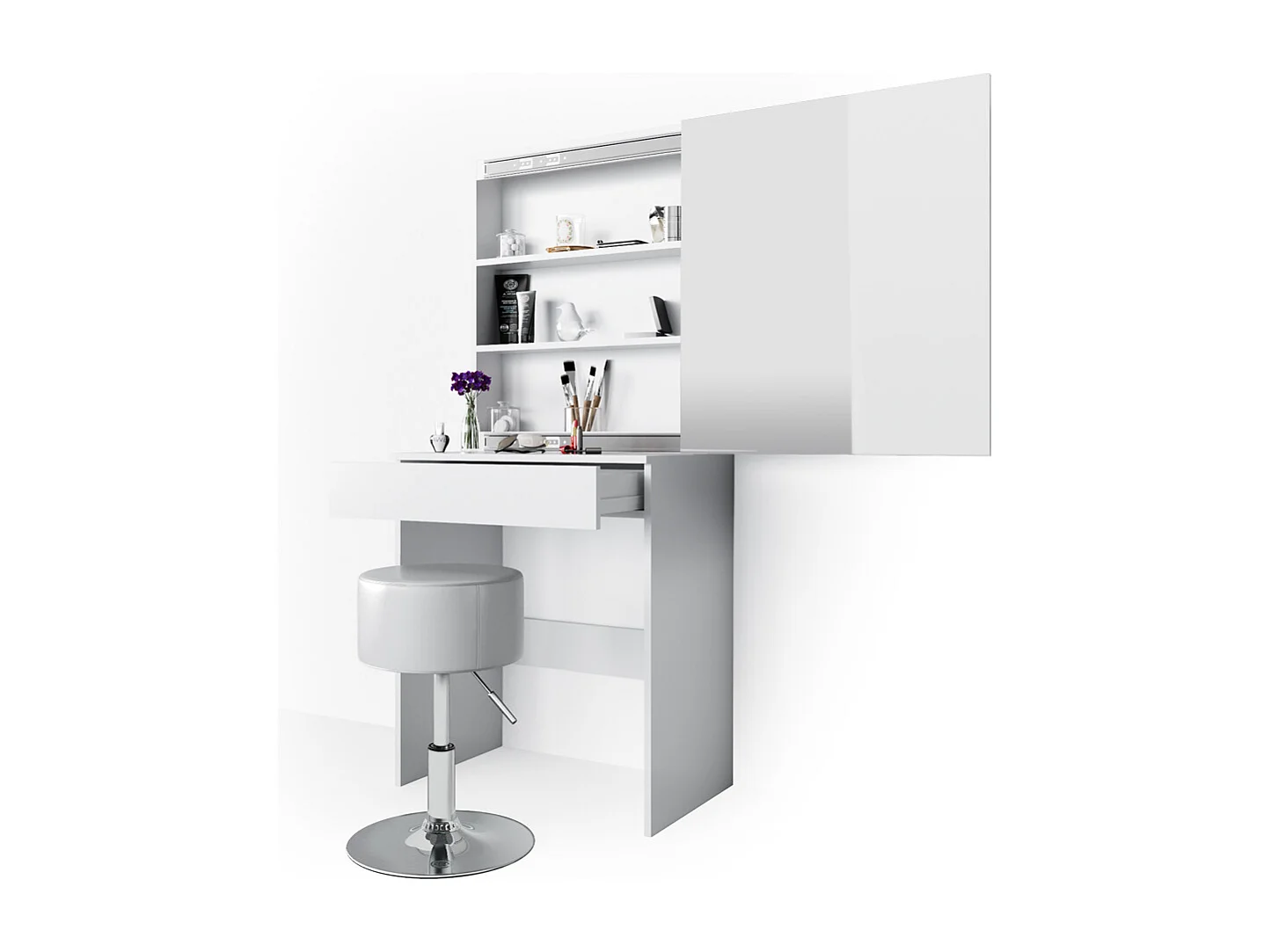 Coiffeuse blanc 68x42x155 melle