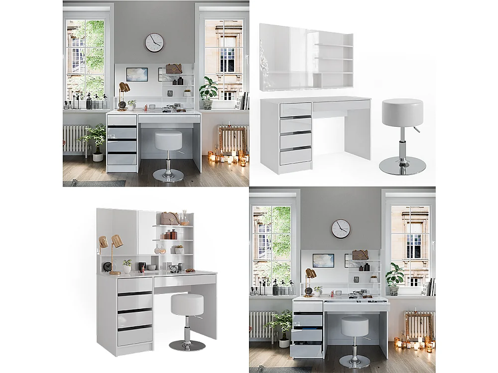 Coiffeuse blanc 120x55x145 sherry