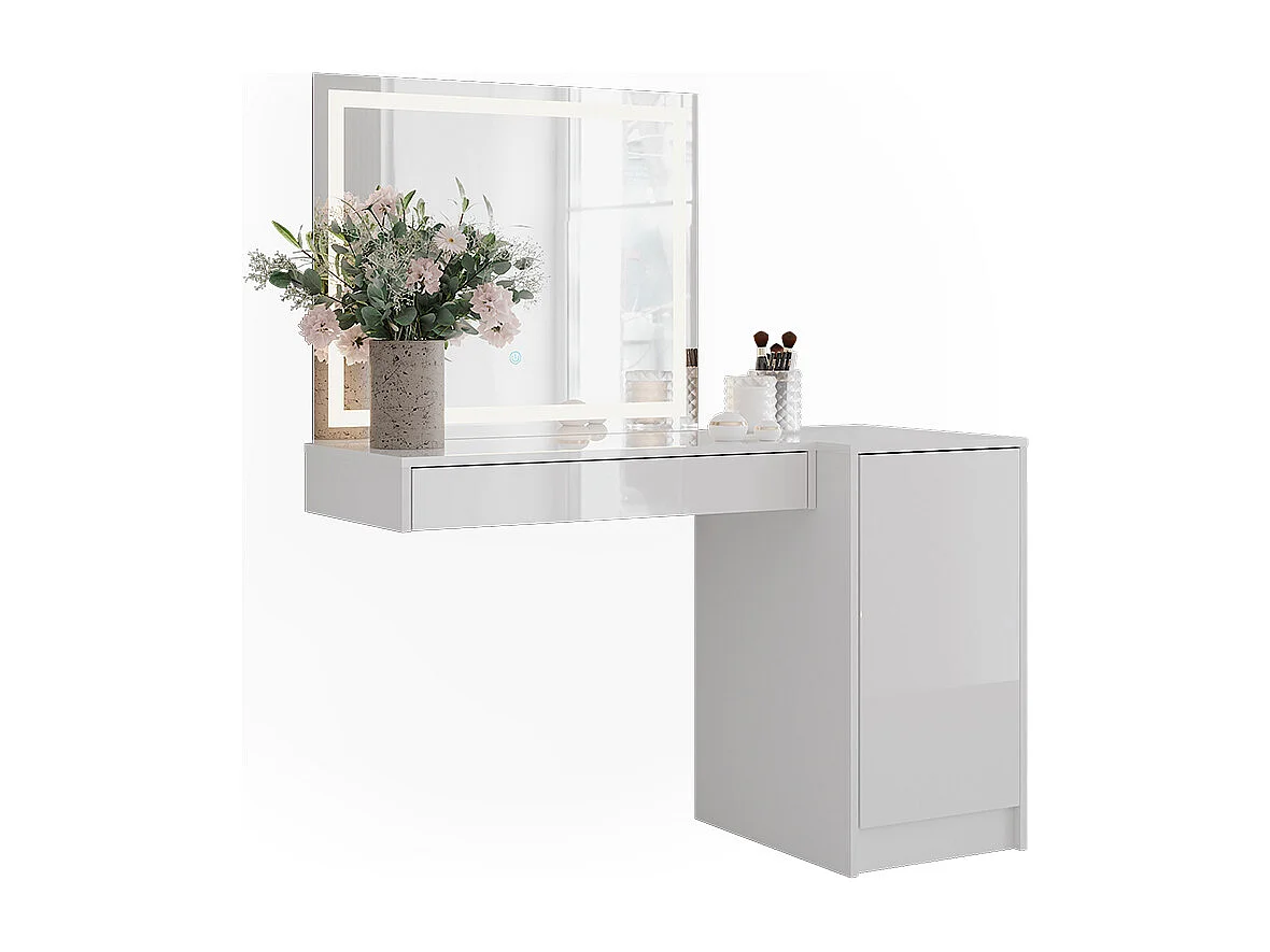 Kaptafel met licht wit/wit hoogglans 120x50.1x76 sherry