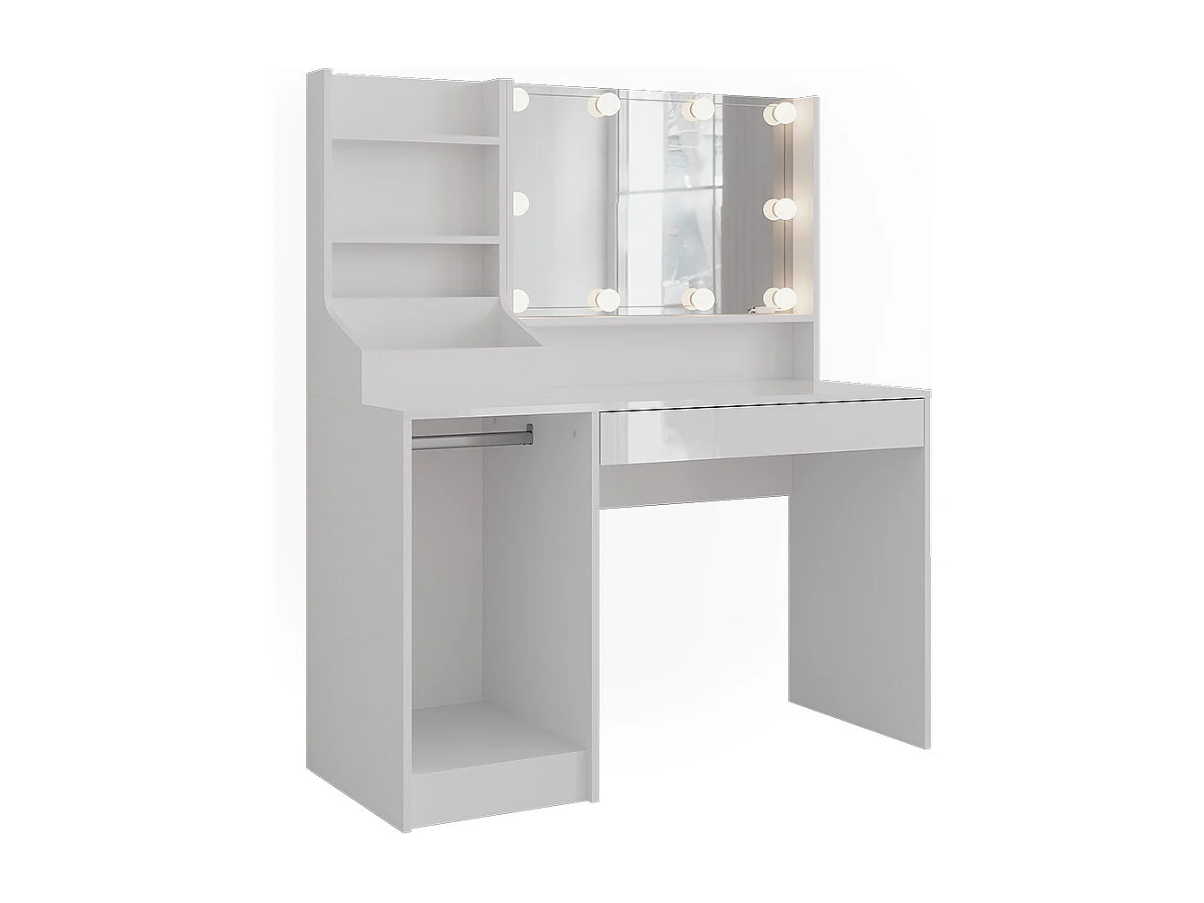 Coiffeuse blanc/blanc brillant 119.8x50.1x76 sherry