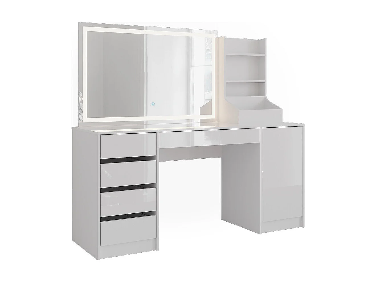 Kaptafel met licht wit/wit hoogglans 158.2x50.1x76 sherry