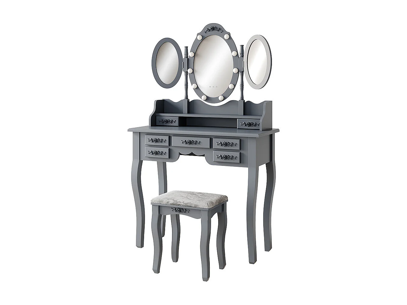 Schminktisch grau 90x40x147 diana