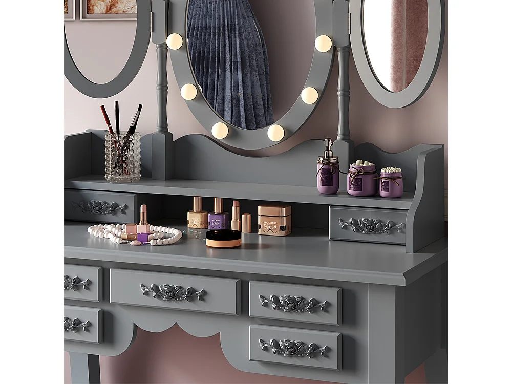 Schminktisch grau 90x40x147 diana