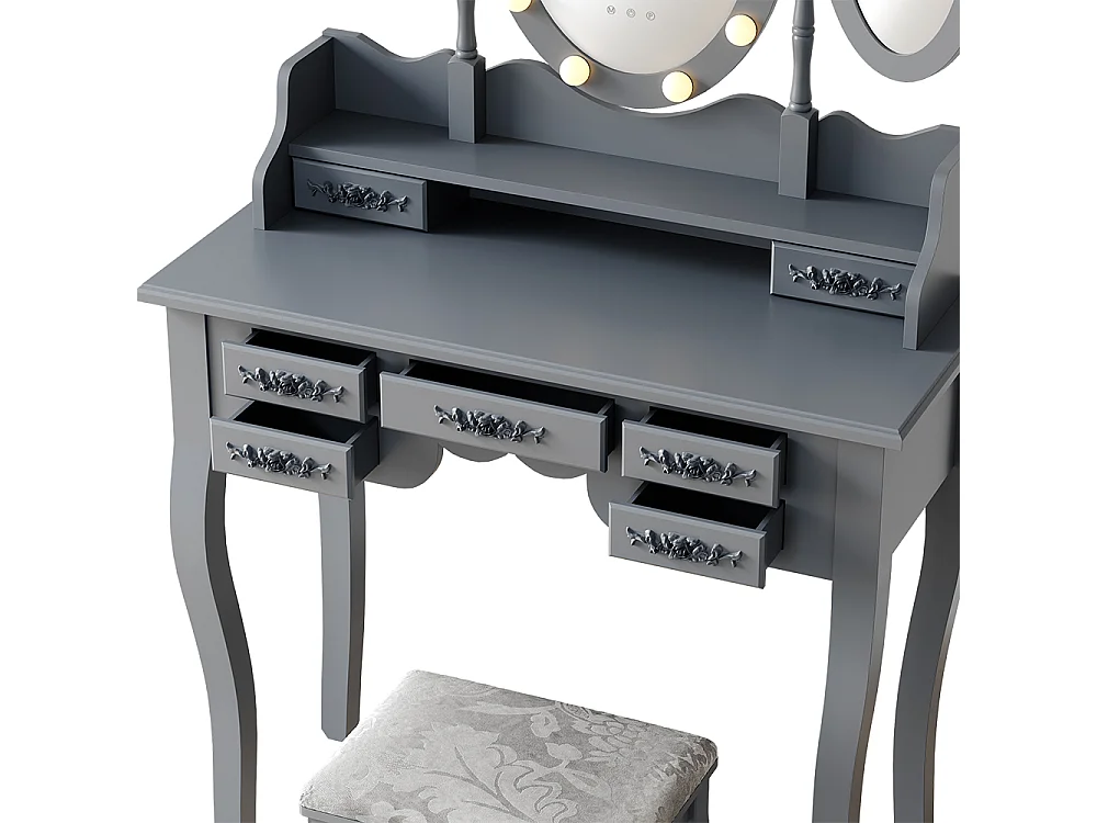 Schminktisch grau 90x40x147 diana