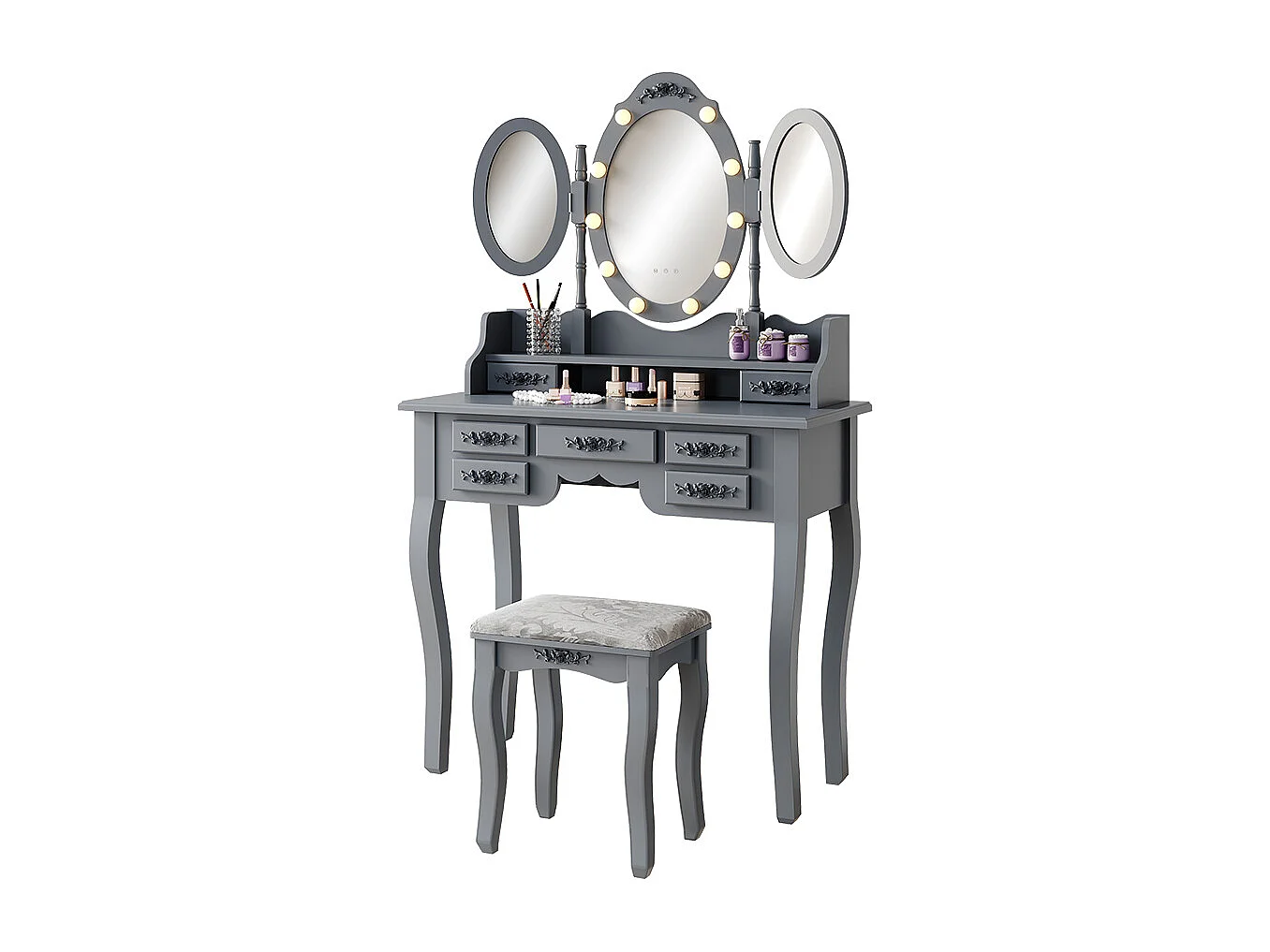 Schminktisch grau 90x40x147 diana