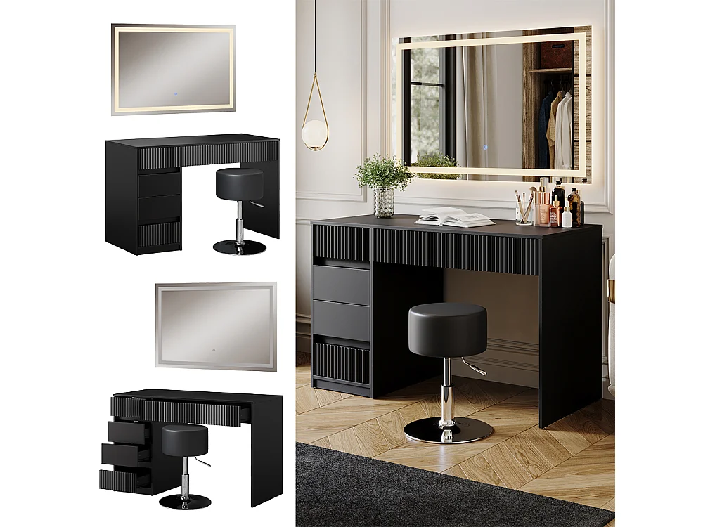 Dressing table black 120x55x76 omira