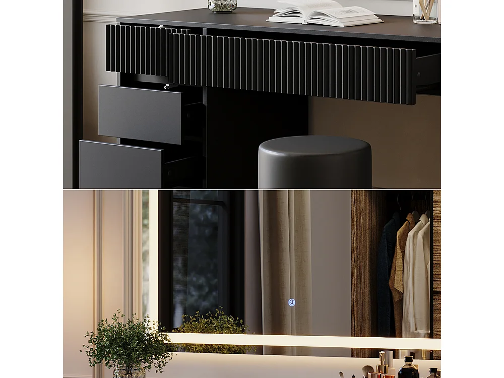 Dressing table black 120x55x76 omira