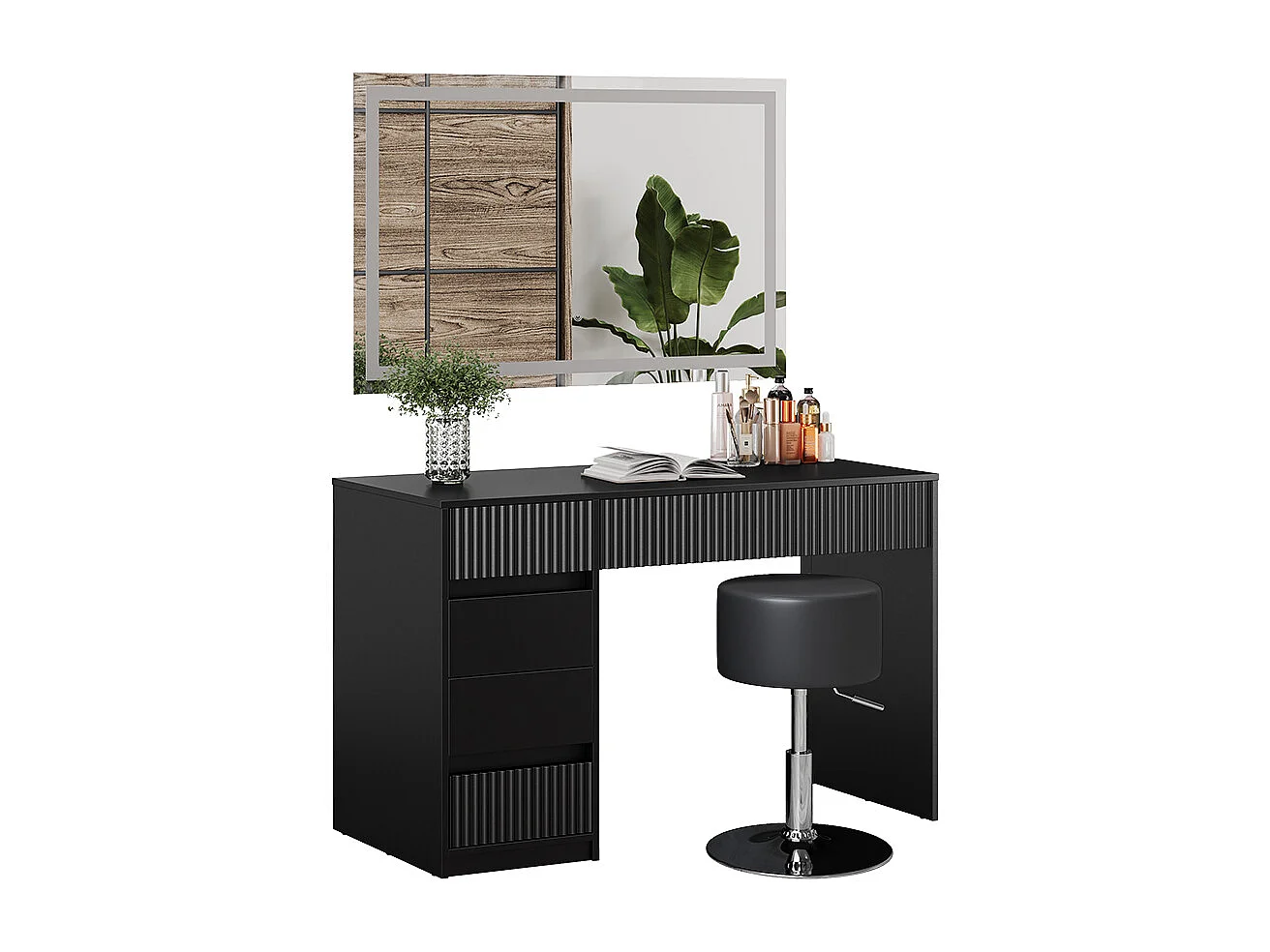 Dressing table black 120x55x76 omira