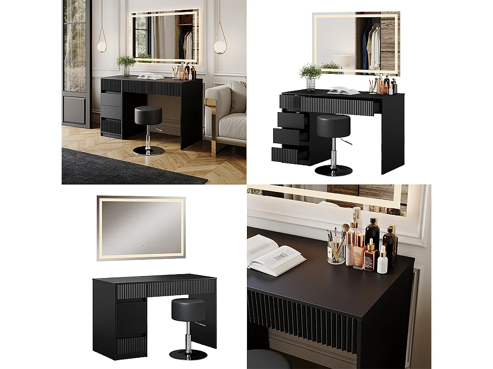 Dressing table black 120x55x76 omira