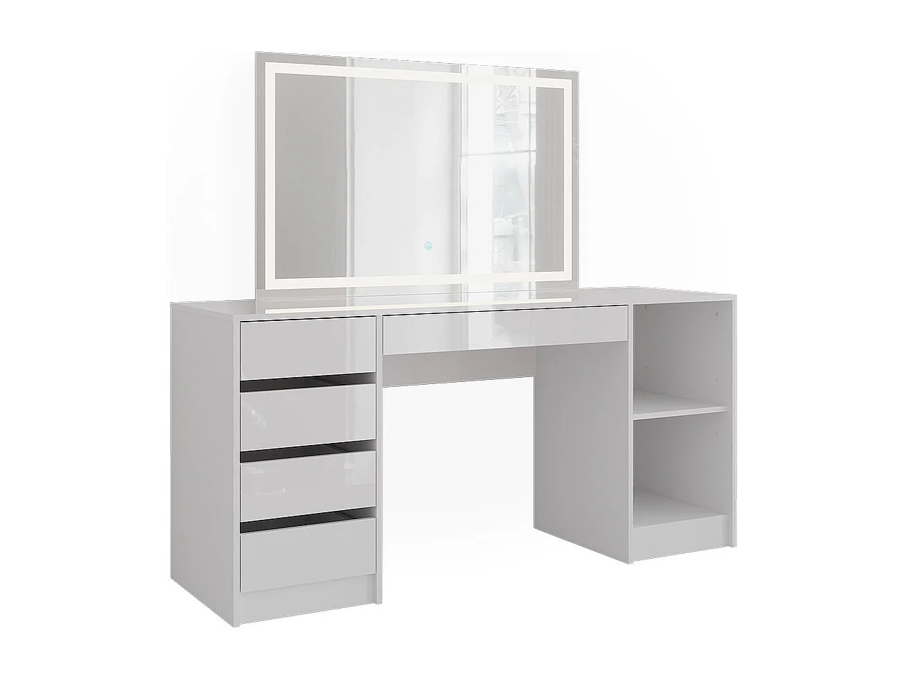 Vanity table white/white high gloss 158.2x50.1x76 sherry