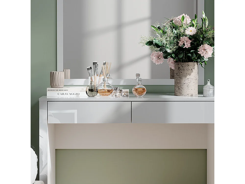 Tocador blanco alto brillo/blanco 110x50x75.5 annabelle