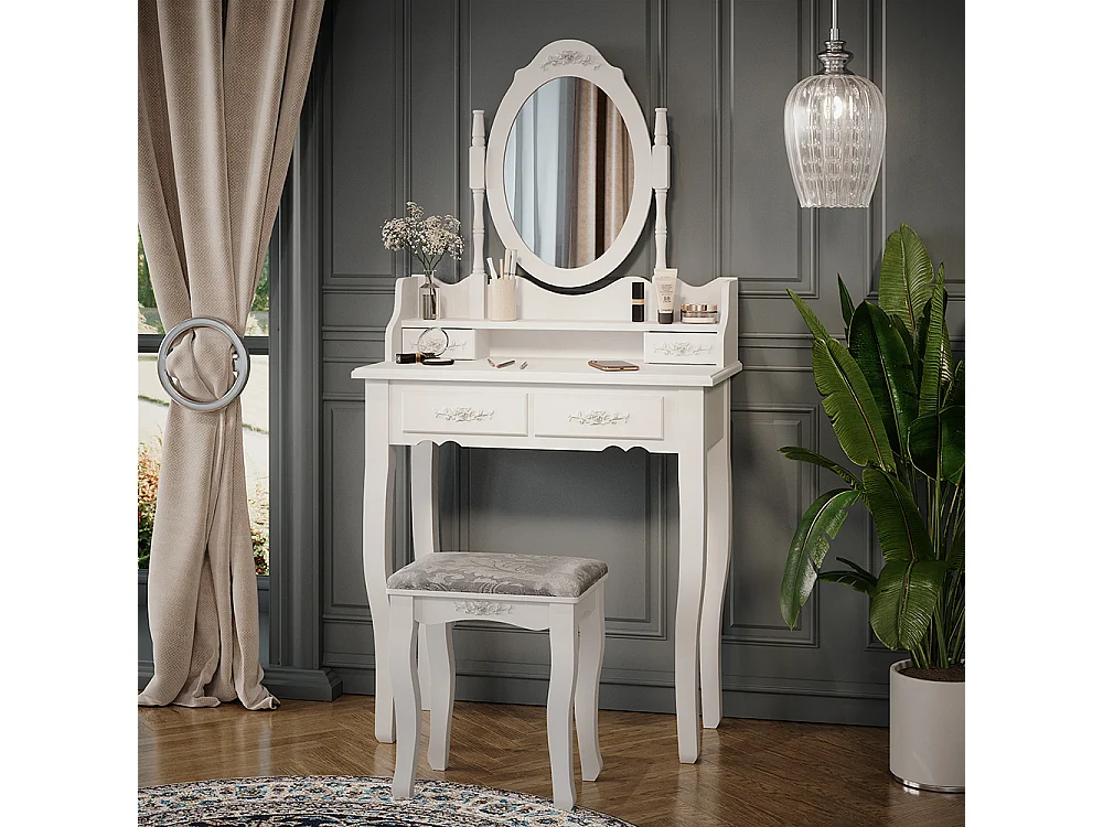 Coiffeuse blanc 75x40x146.5 meghan