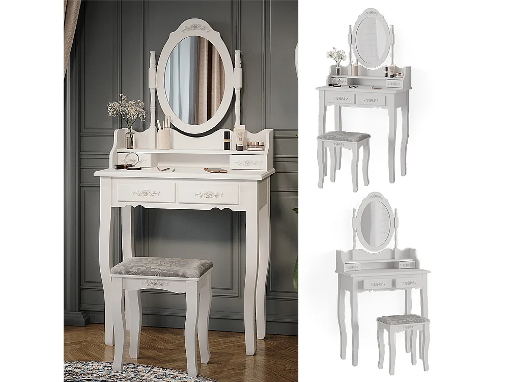 Coiffeuse blanc 75x40x146.5 meghan