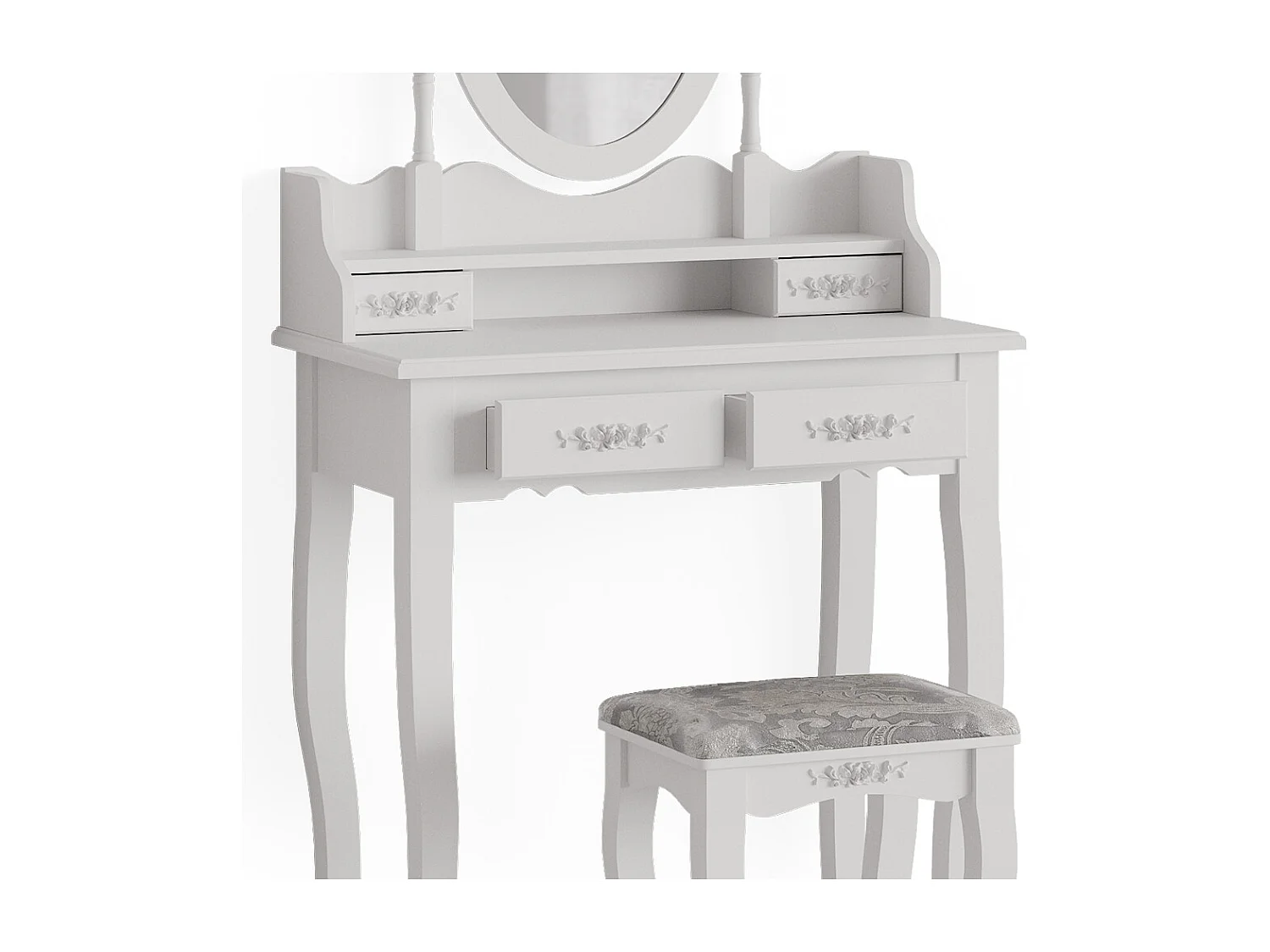 Coiffeuse blanc 75x40x146.5 meghan